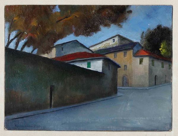 Nino Giovanni Tirinnanzi : Strada con case  - Asta Dimore italiane | Cambi Time - Associazione Nazionale - Case d'Asta italiane
