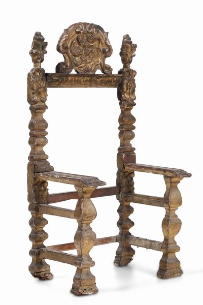 Modello di poltrona in legno dorato. XVII secolo  - Asta Dimore italiane | Cambi Time - Associazione Nazionale - Case d'Asta italiane