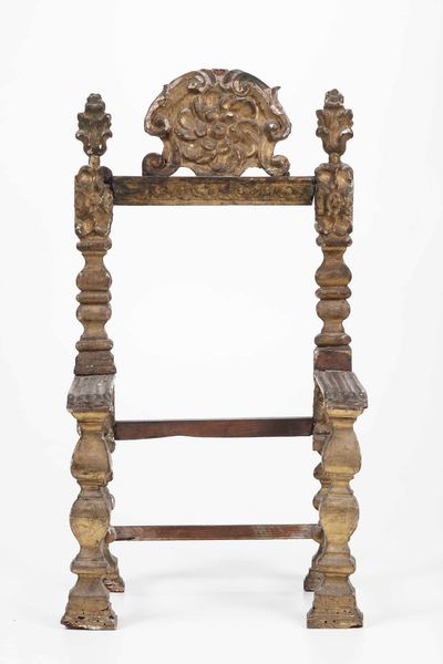 Modello di poltrona in legno dorato. XVII secolo  - Asta Dimore italiane | Cambi Time - Associazione Nazionale - Case d'Asta italiane