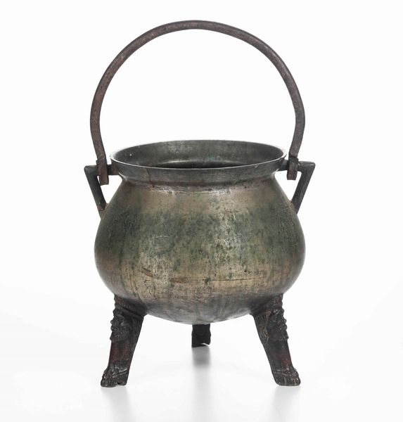 Antico paiolo in bronzo con manico  - Asta Dimore italiane | Cambi Time - Associazione Nazionale - Case d'Asta italiane
