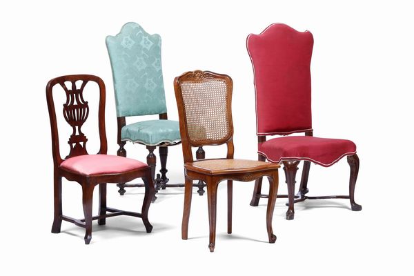 Quattro sedie diverse in legno  - Asta Dimore italiane | Cambi Time - Associazione Nazionale - Case d'Asta italiane