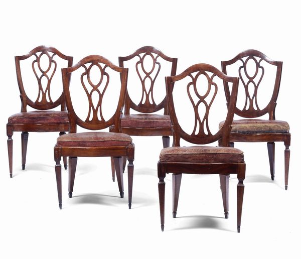 Cinque sedie lastronate, XVIII-XIX secolo  - Asta Dimore italiane | Cambi Time - Associazione Nazionale - Case d'Asta italiane