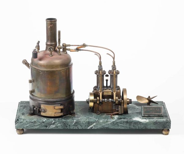 Macchina a vapore a due cilindri marcata Borsic 1874.  - Asta Dimore italiane | Cambi Time - Associazione Nazionale - Case d'Asta italiane