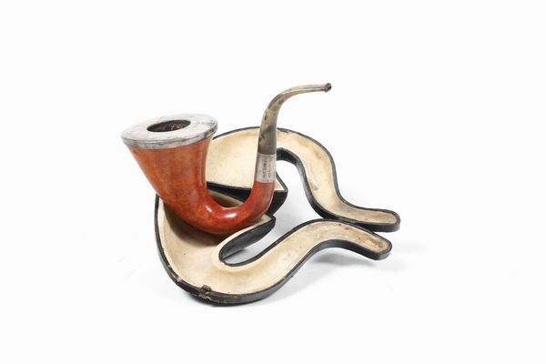 Pipa in legno, bachelite e argento, entro custodia originale in pelle. Inghilterra, citt� di Birmingham  - Asta Dimore italiane | Cambi Time - Associazione Nazionale - Case d'Asta italiane