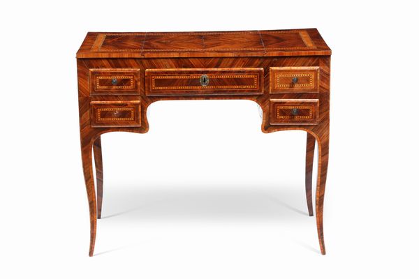 Tavolo toilette in legno lastronato e filettato. Italia centrale seconda met� XVIII secolo  - Asta Dimore italiane | Cambi Time - Associazione Nazionale - Case d'Asta italiane