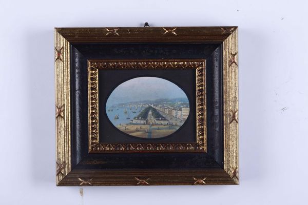 Lotto di tre gouaches con vedute del Golfo di Napoli col Vesuvio. XIX secolo  - Asta Dimore italiane | Cambi Time - Associazione Nazionale - Case d'Asta italiane
