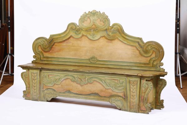 Panca in legno dipinto. XIX secolo  - Asta Dimore italiane | Cambi Time - Associazione Nazionale - Case d'Asta italiane