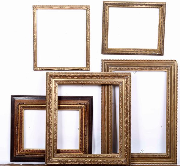 Lotto di cinque piccole cornici  - Asta Dimore italiane | Cambi Time - Associazione Nazionale - Case d'Asta italiane