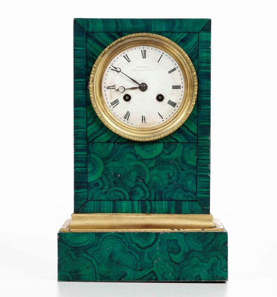 Pendola da tavolo in lacca dipinta ad imitazione della malachite. Henry Robert, inizio XIX secolo  - Asta Dimore italiane | Cambi Time - Associazione Nazionale - Case d'Asta italiane