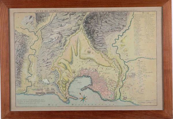 Pianta di Genova eseguita a Parigi da S. le Rouge ing. geographe du roy (1690 ca.)  - Asta Dimore italiane | Cambi Time - Associazione Nazionale - Case d'Asta italiane