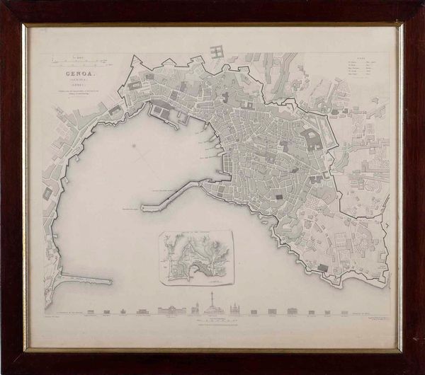 Pianta di Genova - Inghilterra  - Asta Dimore italiane | Cambi Time - Associazione Nazionale - Case d'Asta italiane