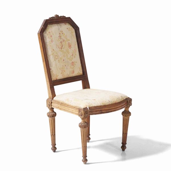 Sedia Luigi XVI in noce. Genova XVIII secolo  - Asta Dimore italiane | Cambi Time - Associazione Nazionale - Case d'Asta italiane