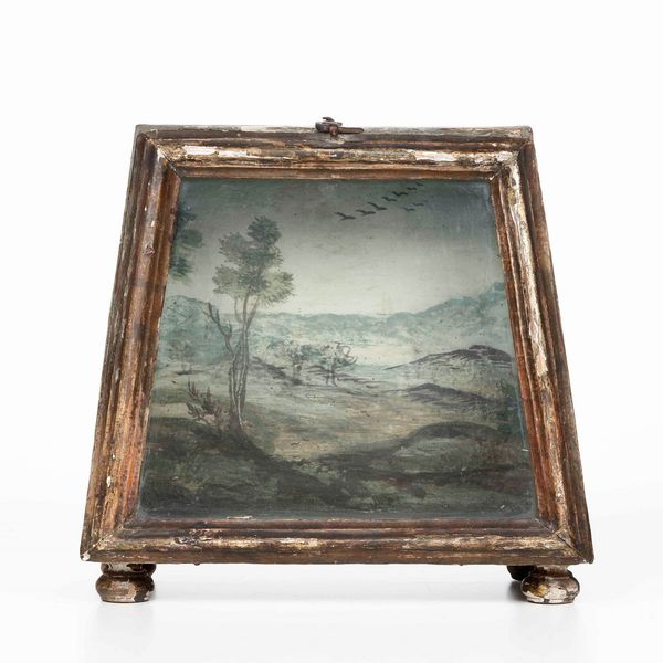 Piccola vetrina in legno laccato e dipinto. Genova XVII secolo  - Asta Dimore italiane | Cambi Time - Associazione Nazionale - Case d'Asta italiane