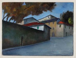 Nino Giovanni Tirinnanzi - Strada con case