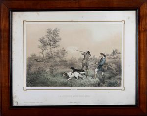 Coppia di incisioni con scene di caccia  - Asta Dimore italiane | Cambi Time - Associazione Nazionale - Case d'Asta italiane