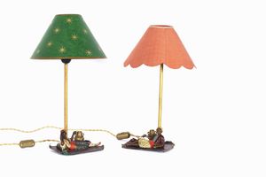 Coppia di lampade decorate da soggetti orientali  - Asta Dimore italiane | Cambi Time - Associazione Nazionale - Case d'Asta italiane