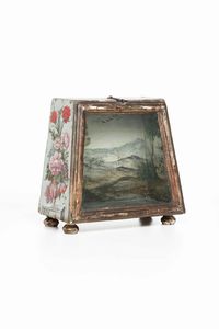 Piccola vetrina in legno laccato e dipinto. Genova XVII secolo  - Asta Dimore italiane | Cambi Time - Associazione Nazionale - Case d'Asta italiane