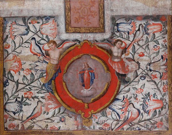 Scuola del XVIII secolo (Alto Per) Palliotto con la Vergine Maria e uccellini tra i rami  - Asta Dipinti Antichi  - Associazione Nazionale - Case d'Asta italiane