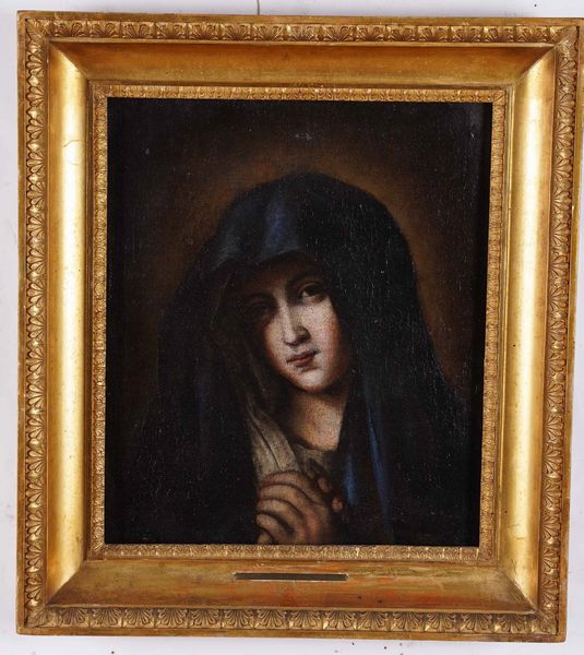 Giovan Battista Salvi detto il Sassoferrato, Scuola di : Vergine orante  - Asta Dipinti Antichi  - Associazione Nazionale - Case d'Asta italiane