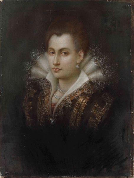 Scuola del XIX secolo Ritratto di nobildonna con collana di perle e alta gorgiera  - Asta Dipinti Antichi  - Associazione Nazionale - Case d'Asta italiane