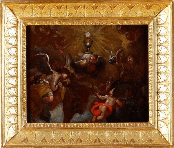 Scuola del XVIII secolo Il trionfo dell'Eucarestia  - Asta Dipinti Antichi  - Associazione Nazionale - Case d'Asta italiane