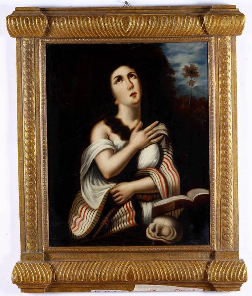 Scuola del XVIII secolo Maddalena penitente  - Asta Dipinti Antichi  - Associazione Nazionale - Case d'Asta italiane