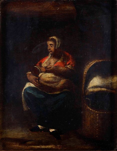 Scuola del XVII secolo Maternit contadina  - Asta Dipinti Antichi  - Associazione Nazionale - Case d'Asta italiane