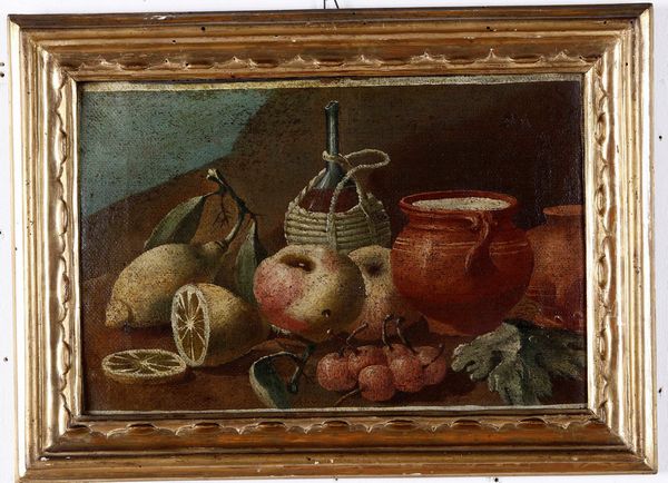 Scuola del XVIII secolo Nature morte con frutti, vasellame e rami  - Asta Dipinti Antichi  - Associazione Nazionale - Case d'Asta italiane