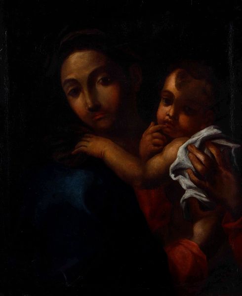 Scuola del XVIII secolo Madonna col Bambino  - Asta Dipinti Antichi  - Associazione Nazionale - Case d'Asta italiane