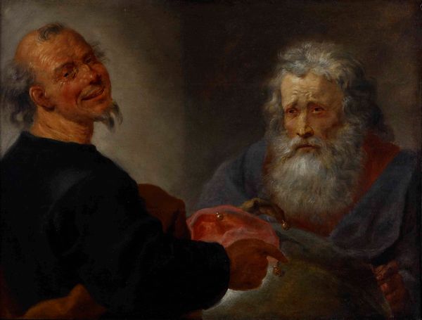 Scuola olandese del XVII secolo Eraclito e Democrito  - Asta Dipinti Antichi  - Associazione Nazionale - Case d'Asta italiane
