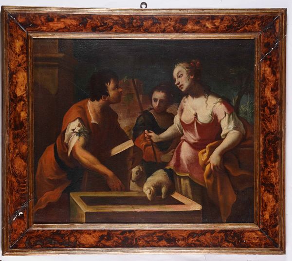 Giovanni Battista Piazzetta, copia da : Rachele e Giacobbe al pozzo  - Asta Dipinti Antichi  - Associazione Nazionale - Case d'Asta italiane