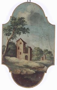 Scuola del XVIII secolo Paesaggi con architetture e personaggi  - Asta Dipinti Antichi  - Associazione Nazionale - Case d'Asta italiane