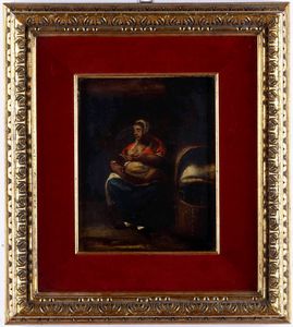 Scuola del XVII secolo Maternit contadina  - Asta Dipinti Antichi  - Associazione Nazionale - Case d'Asta italiane