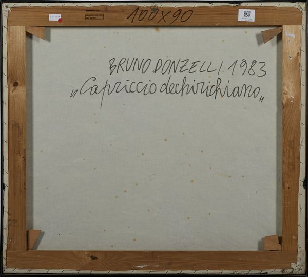 DONZELLI BRUNO (n. 1941) : Capriccio de chirichiano.  - Asta Asta 384 | ARTE MODERNA E CONTEMPORANEA Online - Associazione Nazionale - Case d'Asta italiane