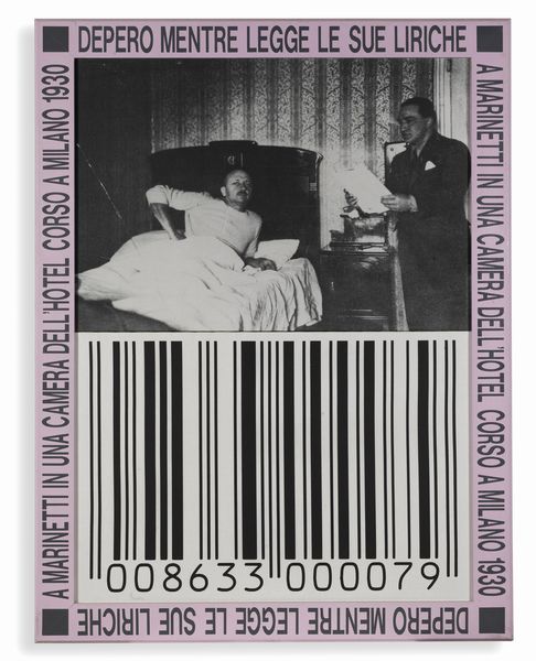 VACCARI FRANCO (n. 1936) : Depero mentre legge le sue liriche a Marinetti in una camera dell'Hotel Corso Milano 1930.  - Asta Asta 384 | ARTE MODERNA E CONTEMPORANEA Online - Associazione Nazionale - Case d'Asta italiane