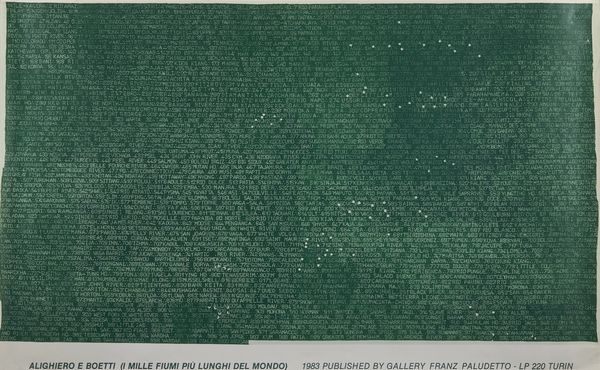 BOETTI ALIGHIERO (1940 - 1994) : I mille fiumi pi� lunghi del mondo.  - Asta Asta 384 | ARTE MODERNA E CONTEMPORANEA Online - Associazione Nazionale - Case d'Asta italiane
