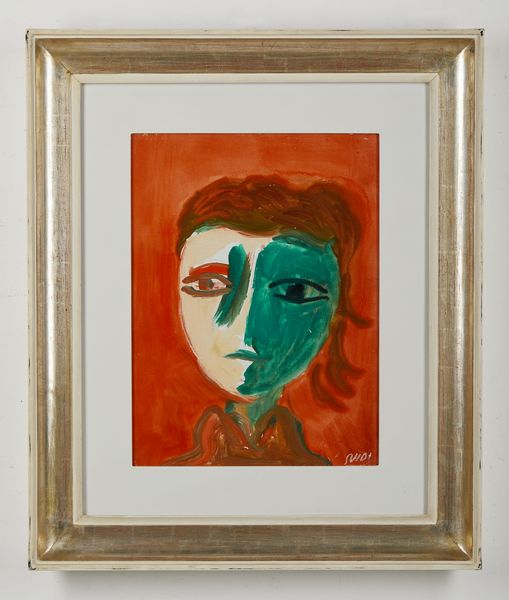 GUIDI VIRGILIO (1891 - 1984) : Testa fondo rosso.  - Asta Asta 384 | ARTE MODERNA E CONTEMPORANEA Online - Associazione Nazionale - Case d'Asta italiane