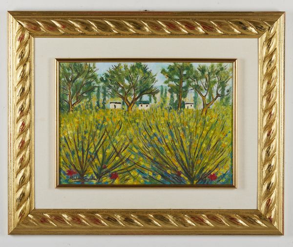 CASCELLA MICHELE (1892 - 1989) : Paesaggio con ginestre.  - Asta Asta 384 | ARTE MODERNA E CONTEMPORANEA Online - Associazione Nazionale - Case d'Asta italiane