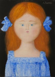 BUENO ANTONIO (1918 - 1985) - Bambina con codini.