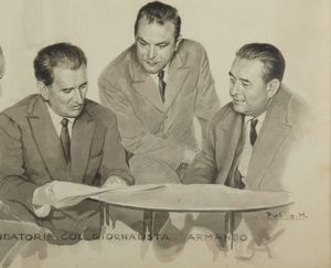 MORBIDUCCI PUBLIO (1889 - 1963) : Collaudatori col giornalista Armando.  - Asta Asta 384 | ARTE MODERNA E CONTEMPORANEA Online - Associazione Nazionale - Case d'Asta italiane