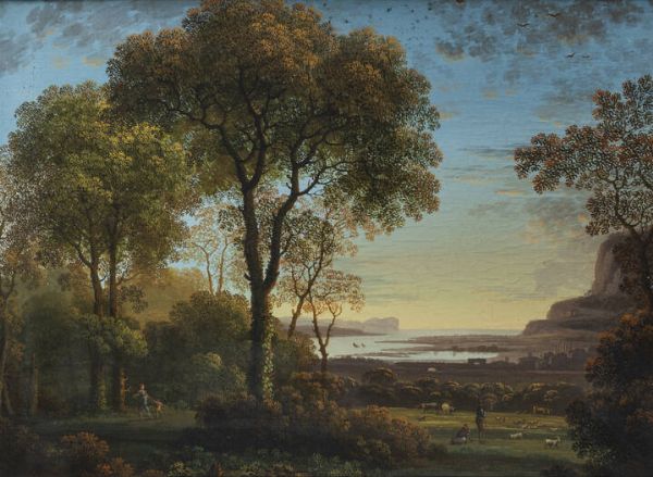 GIUSEPPE CANELLA Verona 1788 - 1847 Firenze : Paesaggio con pascolo 1815  - Asta Asta 212 Dipinti - Associazione Nazionale - Case d'Asta italiane