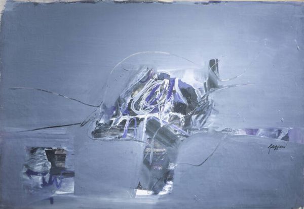 PIERO RUGGERI Torino 1930 - 2009 : Paesaggio grigio 1962  - Asta Asta 212 Dipinti - Associazione Nazionale - Case d'Asta italiane