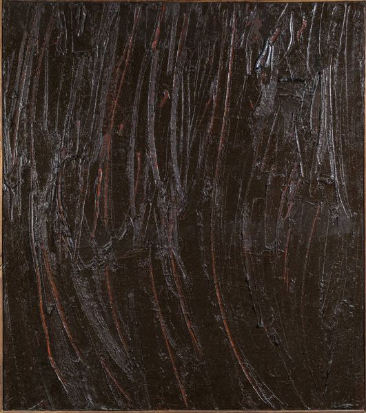 PIERO RUGGERI Torino 1930 - 2009 : Marrone con curva 1988  - Asta Asta 212 Dipinti - Associazione Nazionale - Case d'Asta italiane