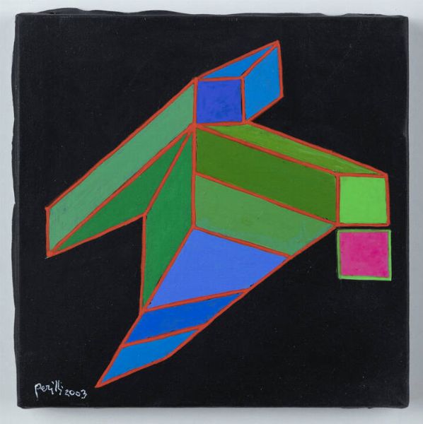 ACHILLE PERILLI Roma 1927 - 2021 Orvieto (TR) : La discesa 2003  - Asta Asta 212 Dipinti - Associazione Nazionale - Case d'Asta italiane