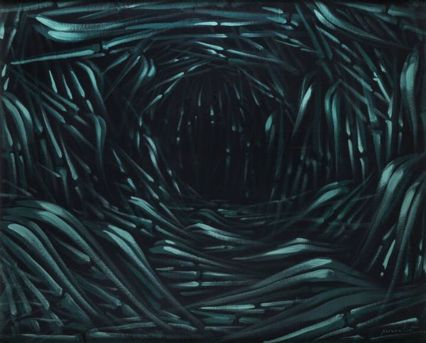 CESARE PEVERELLI Milano 1922 - 2000 : Campi di canne  - Asta Asta 212 Dipinti - Associazione Nazionale - Case d'Asta italiane