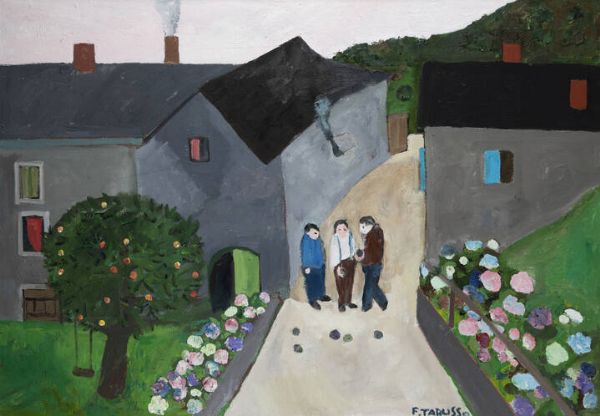 FRANCESCO TABUSSO Sesto San Giovanni (MI) 1930 - 2012 Torino : Giocatori di bocce  - Asta Asta 212 Dipinti - Associazione Nazionale - Case d'Asta italiane