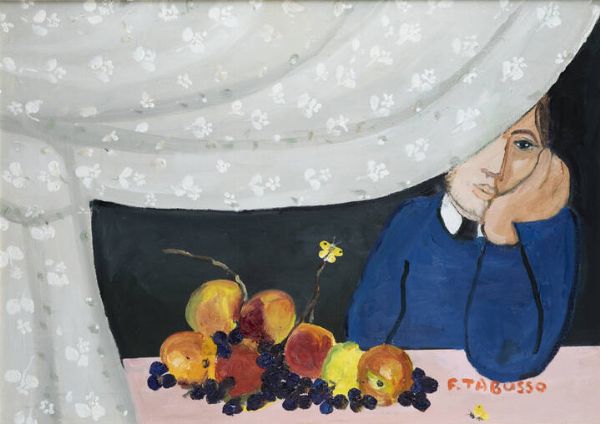 FRANCESCO TABUSSO Sesto San Giovanni (MI) 1930 - 2012 Torino : Meditazione ante 2002  - Asta Asta 212 Dipinti - Associazione Nazionale - Case d'Asta italiane