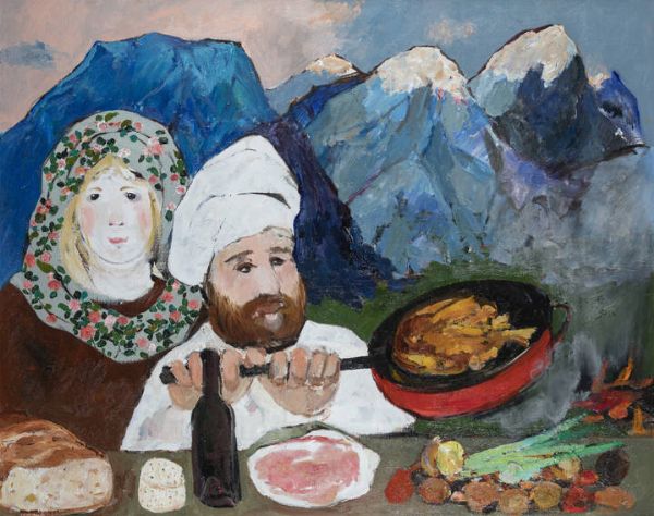 FRANCESCO TABUSSO Sesto San Giovanni (MI) 1930 - 2012 Torino : Il cuoco  - Asta Asta 212 Dipinti - Associazione Nazionale - Case d'Asta italiane