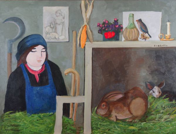 FRANCESCO TABUSSO Sesto San Giovanni (MI) 1930 - 2012 Torino : Conigliera 2007  - Asta Asta 212 Dipinti - Associazione Nazionale - Case d'Asta italiane