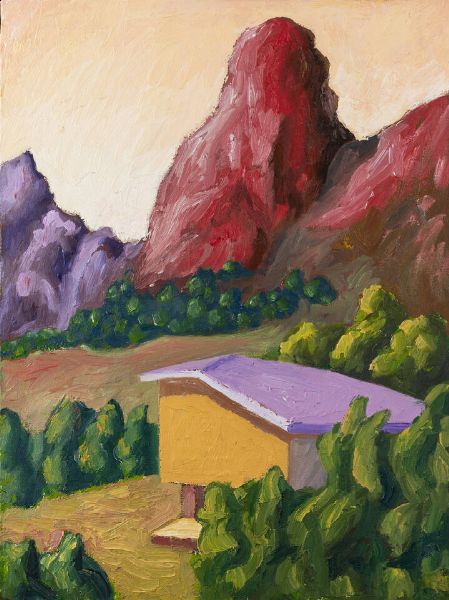 SALVO (Mangione Salvatore) Leonforte (EN) 1947 - 2015 Torino : Paesaggio montano 1981 o 1986  - Asta Asta 212 Dipinti - Associazione Nazionale - Case d'Asta italiane